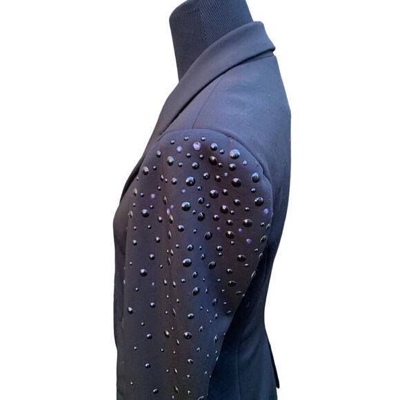 Philosophy Tuxedo Jacket Day to Night Black Studded Embellished Size 2 - Picture 3 of 5